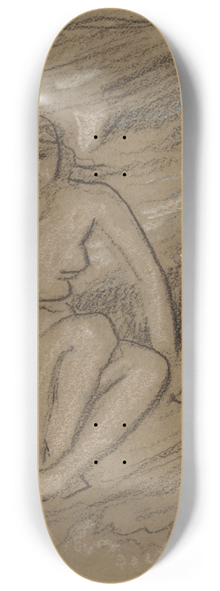 Elihu Vedder - Study for Music 8.25 inch art skate deck