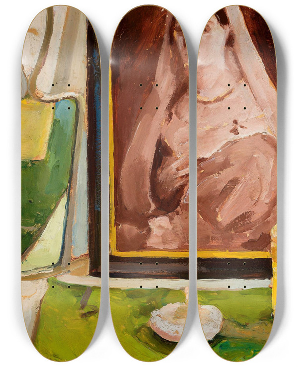 Triptych art skateboard deck of Zygmunt Waliszewski Still Life With A Portrait by Zygmunt Waliszewski (1897-1936)