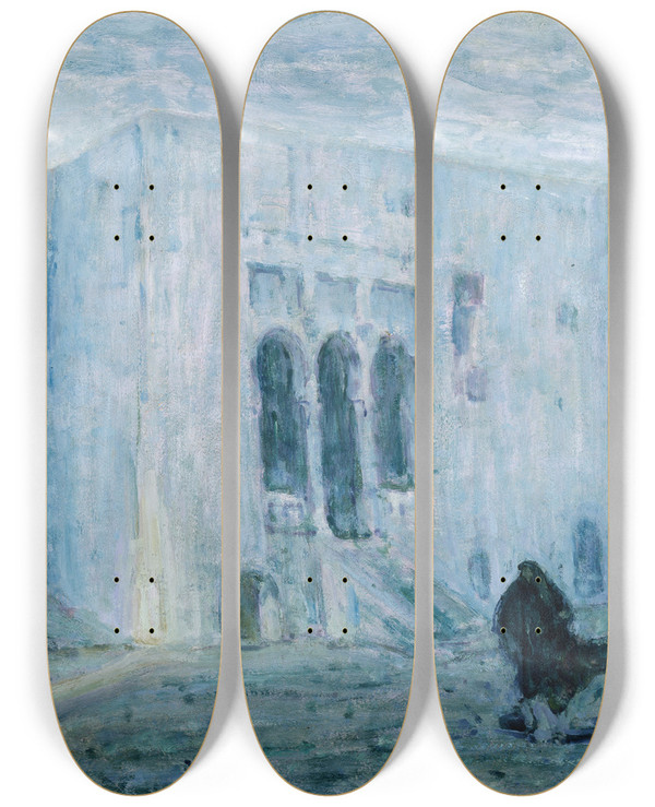 Triptych art skateboard deck of Henry Ossawa Tanner Palace Of Justice Tangier by Henry Ossawa Tanner (1859-1937)