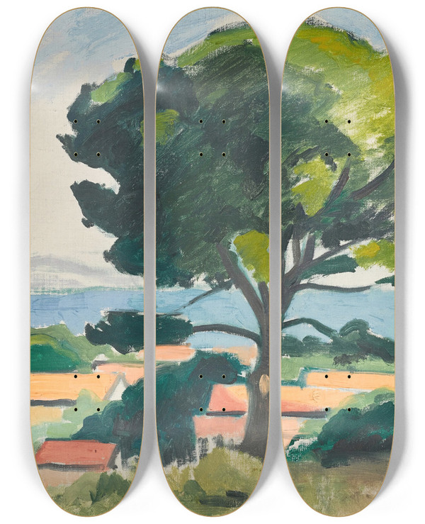 Triptych art skateboard deck of Albert Marquet Lestaque by Albert Marquet (1875-1947)