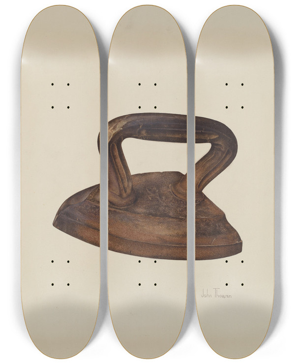 Triptych art skateboard deck of John Thorsen Iron by John Thorsen