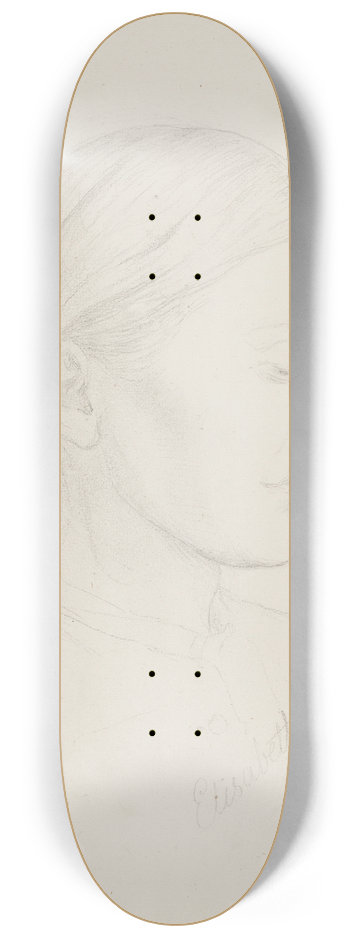 Elisabeth Jerichau Baumann - ldre kvinde i profil 8.25 inch art skate deck