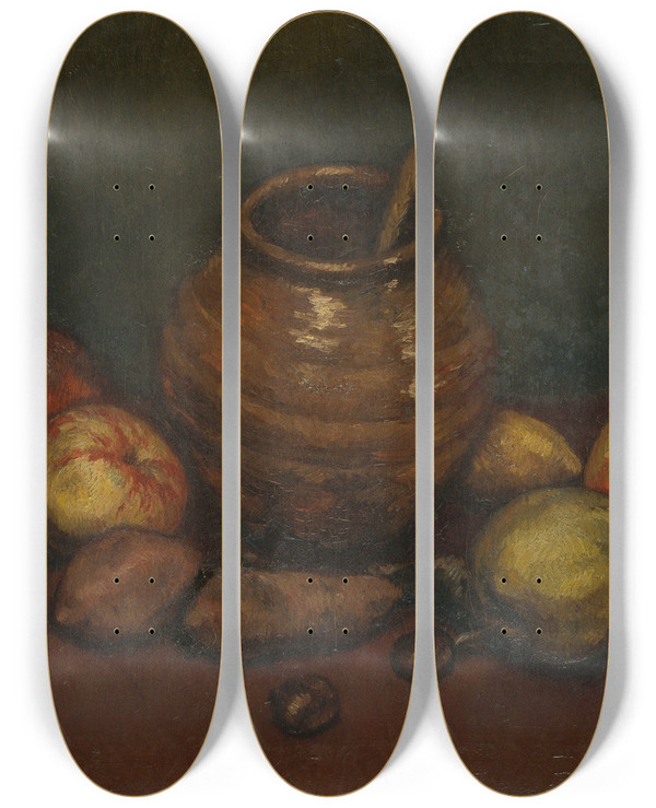 Triptych art skateboard deck of Isidre Nonell Still Life by Isidre Nonell (1872-1911)