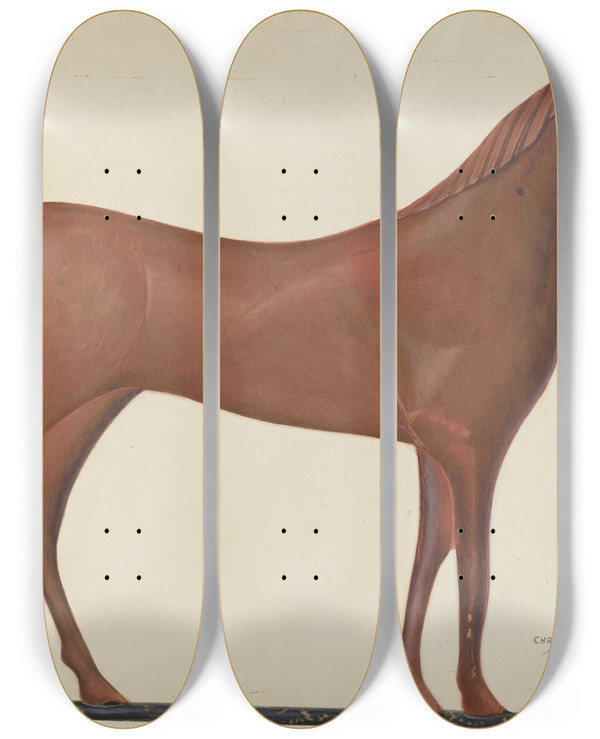 Triptych art skateboard deck of Chris Makrenos Horse Weather Vane by Chris Makrenos (20-)