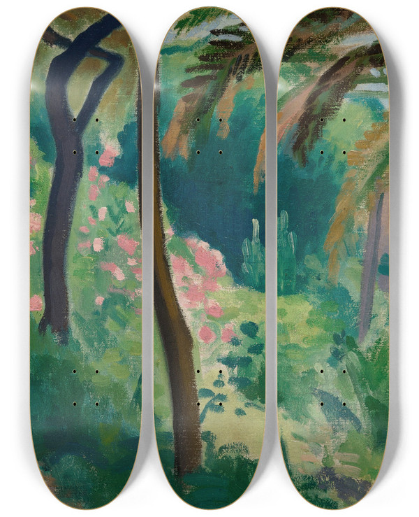 Triptych art skateboard deck of Albert Marquet Le Jardin Lestaque by Albert Marquet (1875-1947)