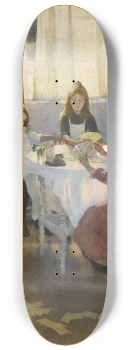 Elizabeth Adela Forbes - A Game of Old Maid 8.25 inch art skate deck