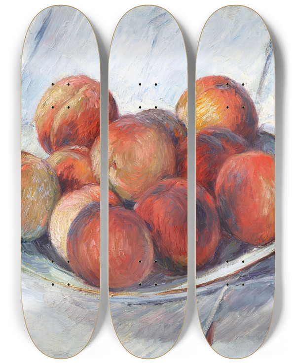 Triptych art skateboard deck of Gustave Caillebotte Lassiette De Pches by Gustave Caillebotte (1848-1894)