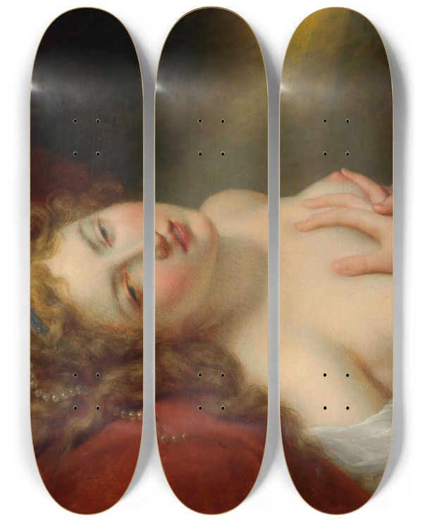 Triptych art skateboard deck of Jeanbaptiste Regnault Dana by Jean-Baptiste Regnault (1754-1829)