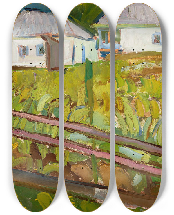 Triptych art skateboard deck of Zygmunt Waliszewski Landscape_1 by Zygmunt Waliszewski (1897-1936)