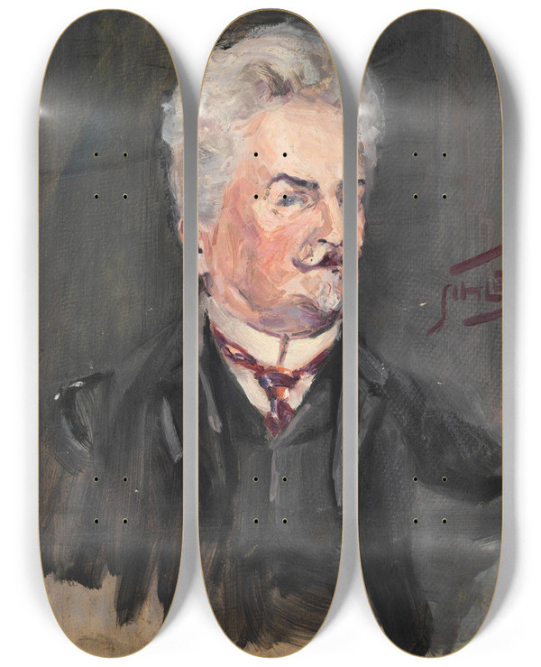 Triptych art skateboard deck of Egon Schiele Portrt Leopold Czihaczek_1 by Egon Schiele (1890-1918)