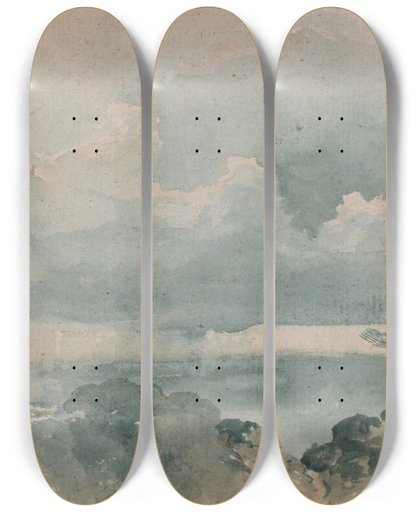 Triptych art skateboard deck of James Ward Sky Study by James Ward (1769-1859)