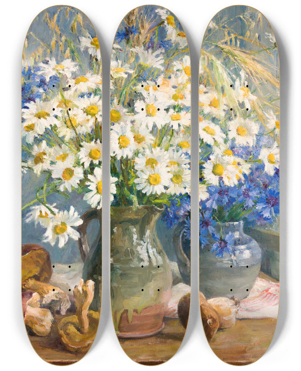 Triptych art skateboard deck of Lilly Walther Lilled_1 by Lilly Walther (1866-1946)