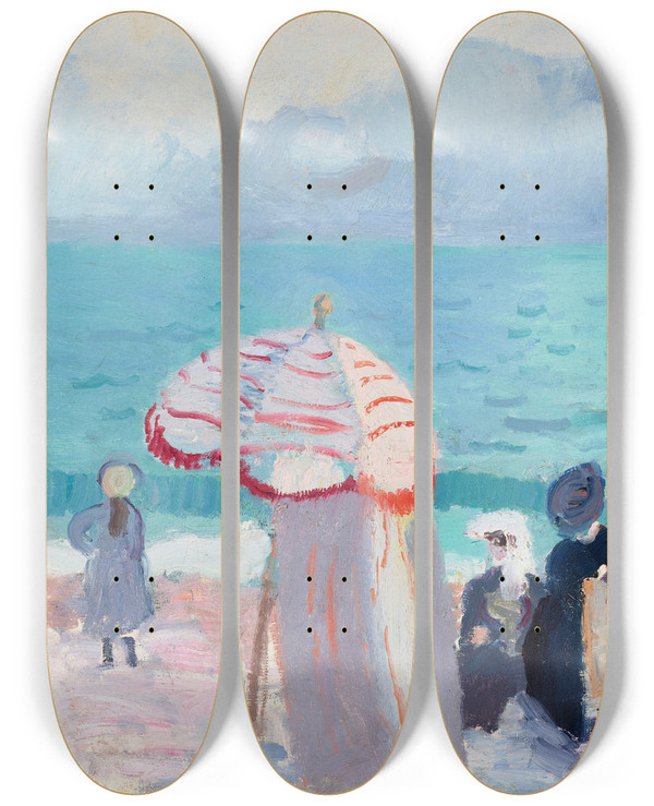 Triptych art skateboard deck of Raoul Dufy Les Parasols by Raoul Dufy (1877-1953)