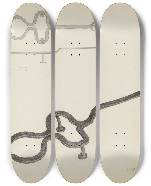 Triptych art skateboard deck of Jacob Lipkin Flat Iron Holder_4 by Jacob Lipkin