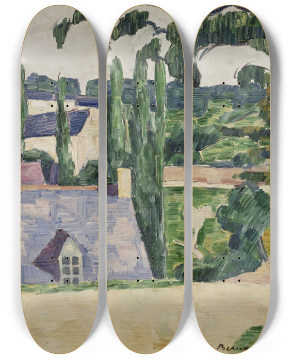 Triptych art skateboard deck of Emile Bernard Landscape At Pontaven by Emile Bernard (1868-1941)