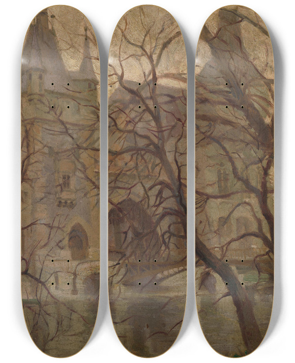 Triptych art skateboard deck of Emil Alexayolexk Budape by Emil Alexay-Olexk