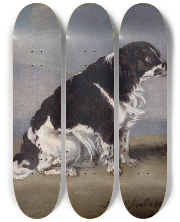 Triptych art skateboard deck of Henry Bernard Chalon The Duchess Of Yorks Spaniel by Henry Bernard Chalon (1770-1849)