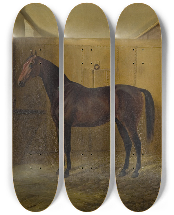 Triptych art skateboard deck of Fritz Thomsen Hersilia by Fritz Thomsen (1819-1891)