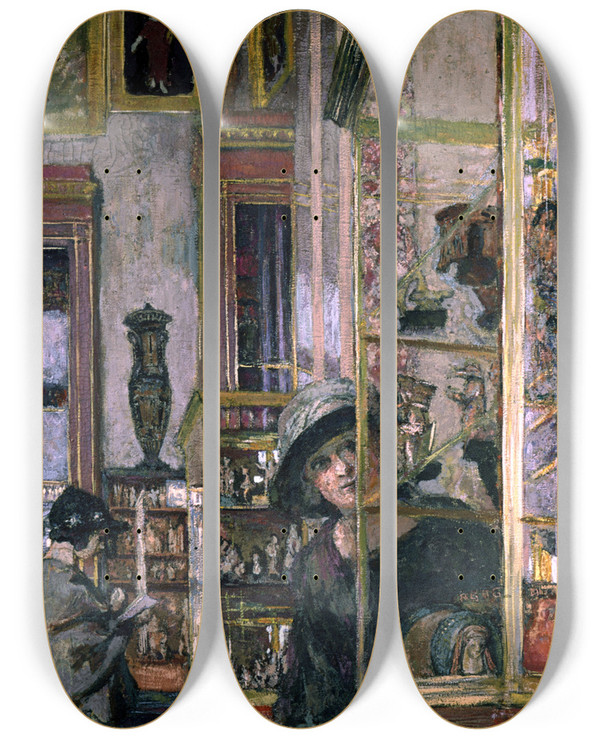 Triptych art skateboard deck of Douard Vuillard La Salle Clarac by douard Vuillard (1868-1940)
