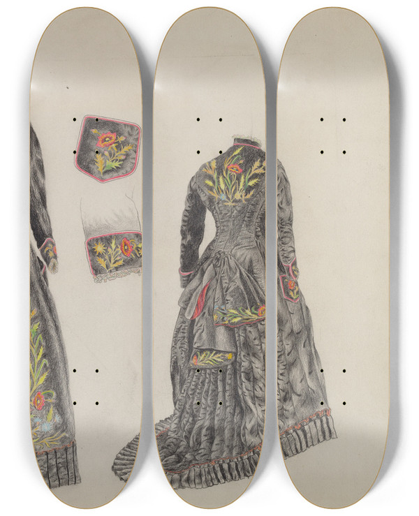 Triptych art skateboard deck of Joseph L Boyd Dress_1 by Joseph L Boyd (20-)