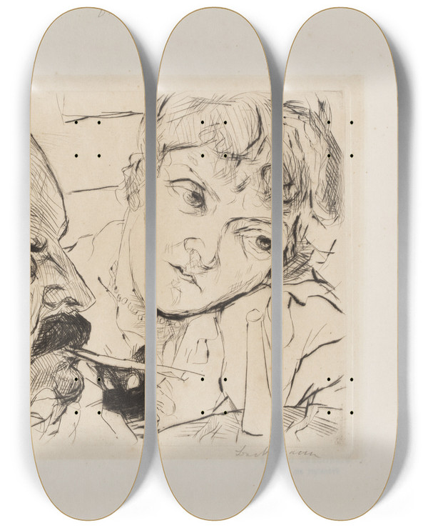 Triptych art skateboard deck of Max Beckmann Battenbergs by Max Beckmann (1884-1950)