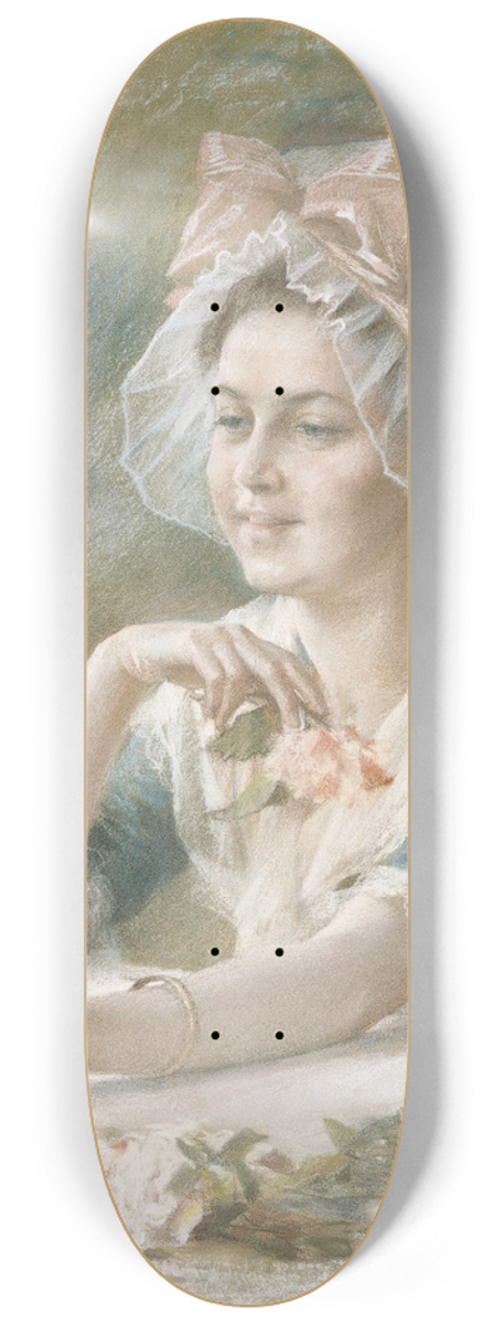 Albert Edelfelt - Flower Girl 8.25 inch art skate deck