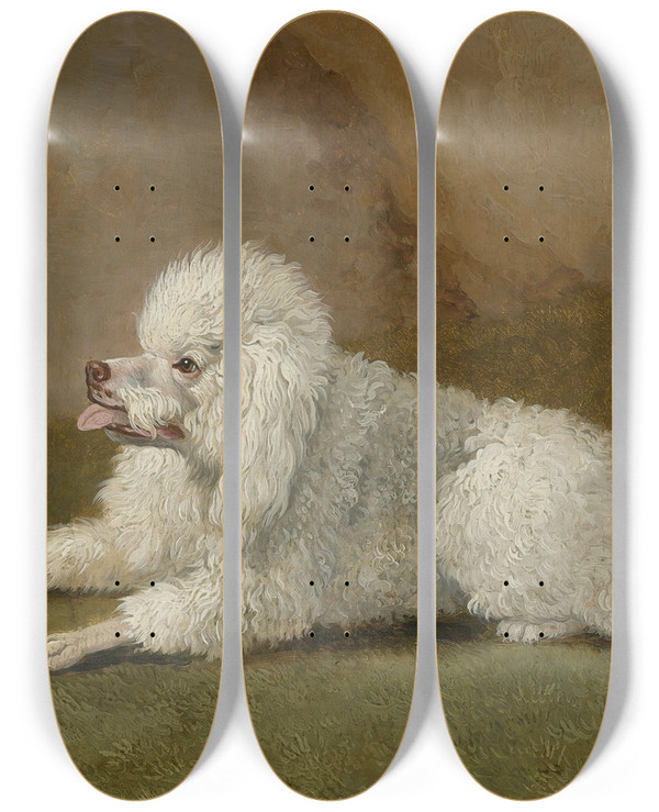 Triptych art skateboard deck of Jakob Philipp Hackert Portrt Eines Pudels by Jakob Philipp Hackert (1737-1807)