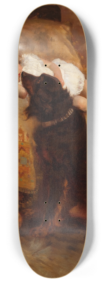 Elizabeth Strong - Sleeping Child with Dog 8.25 inch art skate deck