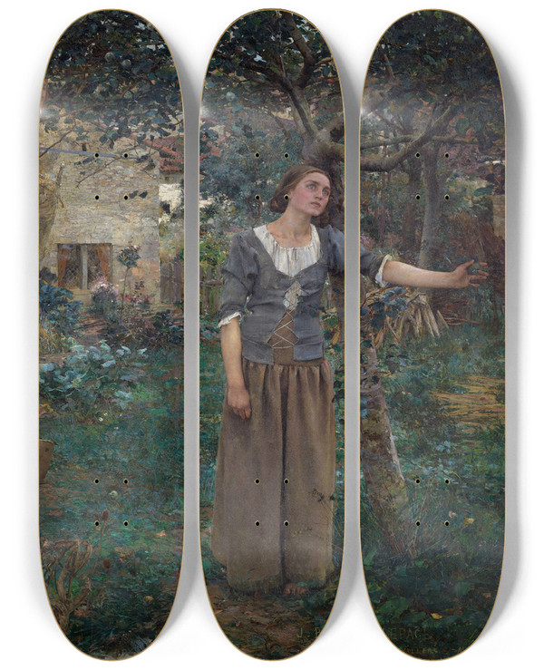 Triptych art skateboard deck of Jules Bastienlepage Joan Of Arc by Jules Bastien-Lepage (1848-1884)