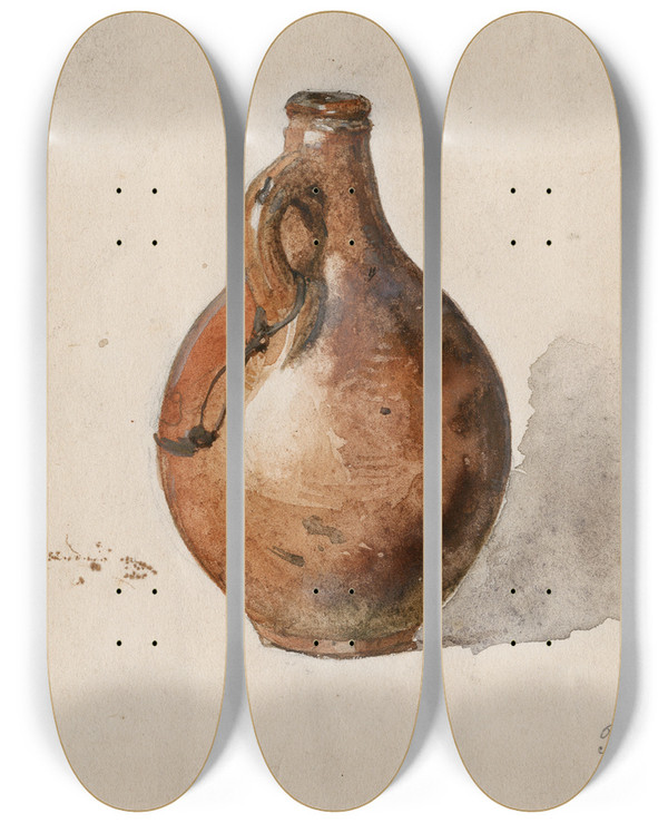 Triptych art skateboard deck of Floris Verster Pitcher by Floris Verster (1861-1927)