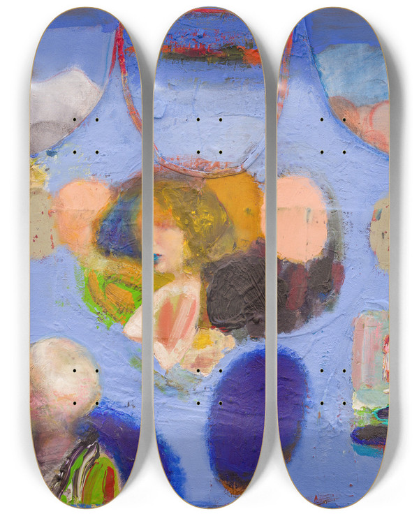 Triptych art skateboard deck of Tiit Psuke Sinine Pll by Tiit Paasuke (1941)