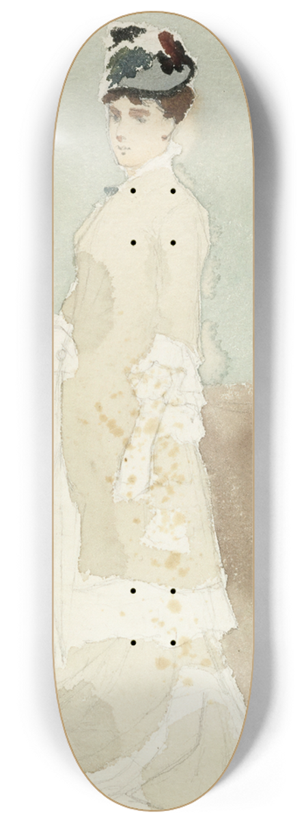 Albert Edelfelt - Nainen kvelypuvussa 8.25 inch art skate deck