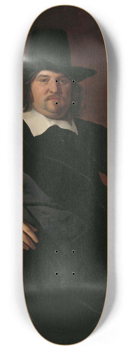 Abraham Lambertsz. van den Tempel - Abraham de Visscher (1605-67). Amsterdam merchant and director of the Dutch West India Company 8.25 inch art skate deck