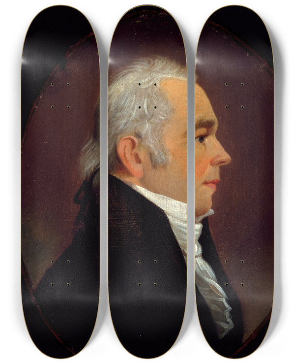 Triptych art skateboard deck of Jacob Eichholtz Portrait Of Standish Barry 17631842 by Jacob Eichholtz (1776-1842)