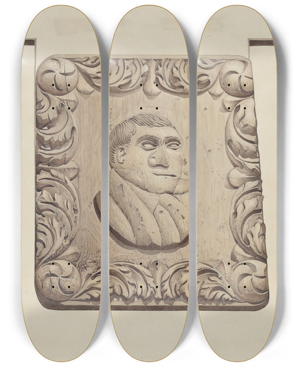 Triptych art skateboard deck of Robert Pohle Inn Sign by Robert Pohle