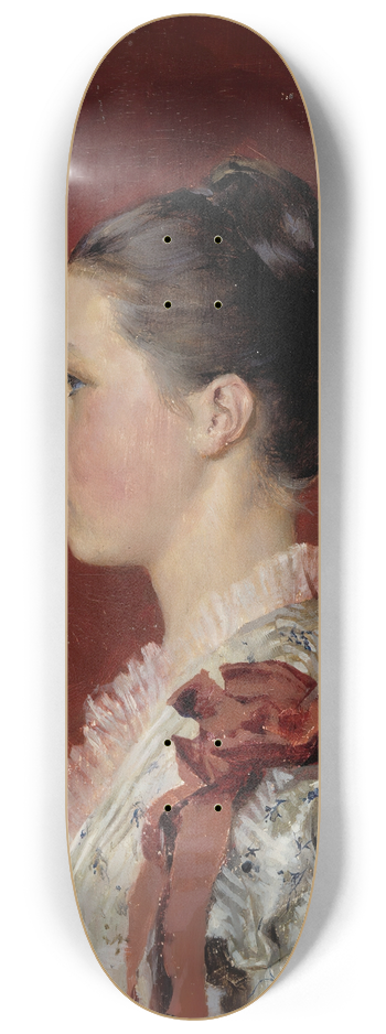 Albert Edelfelt - Portrait Of The Artists Sister Annie Edelfelt 8.25 inch art skate deck