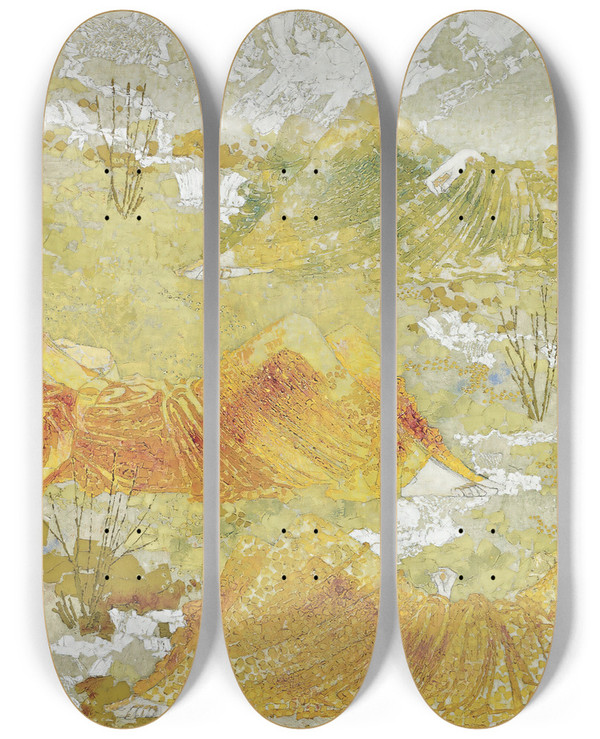 Triptych art skateboard deck of Augusto Giacometti Tranquillity by Augusto Giacometti (1877-1947)