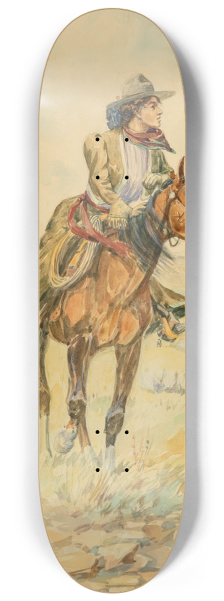 Elling William Gollings - The Range Land Girl 8.25 inch art skate deck