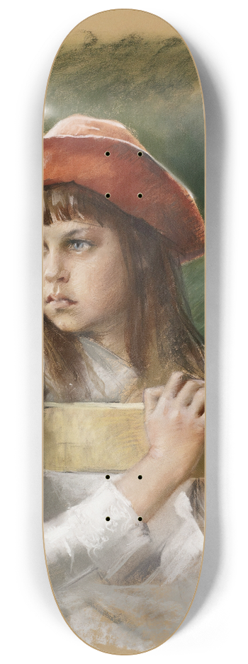 Albert Edelfelt - Portrait of the Artists Sister Berta Edelfelt 8.25 inch art skate deck
