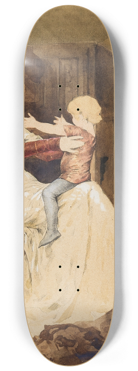Albert Edelfelt - Queen Blanka. Study 8.25 inch art skate deck