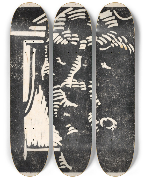 Triptych art skateboard deck of Reijer Stolk Zelfportret_1 by Reijer Stolk (1896-1945)