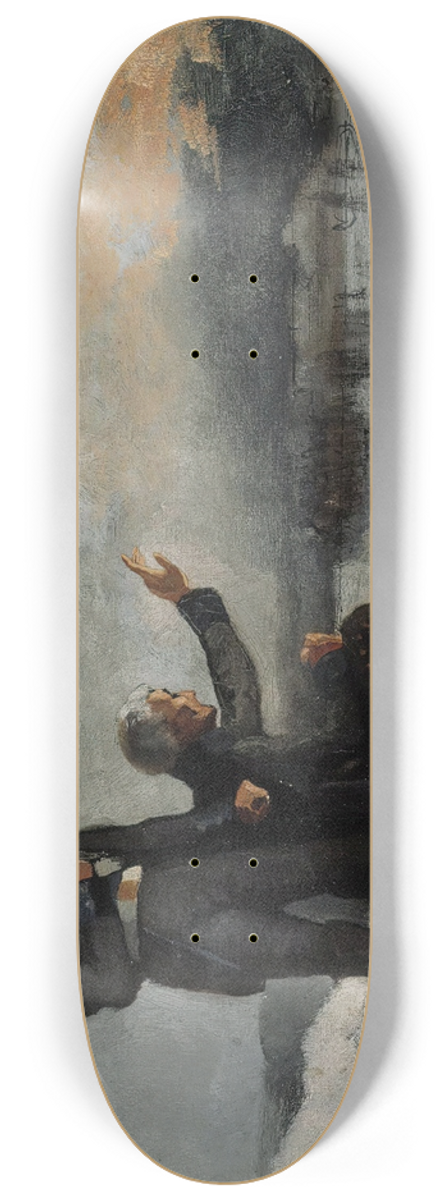 Albert Edelfelt - Scene From The Finnish War 8.25 inch art skate deck