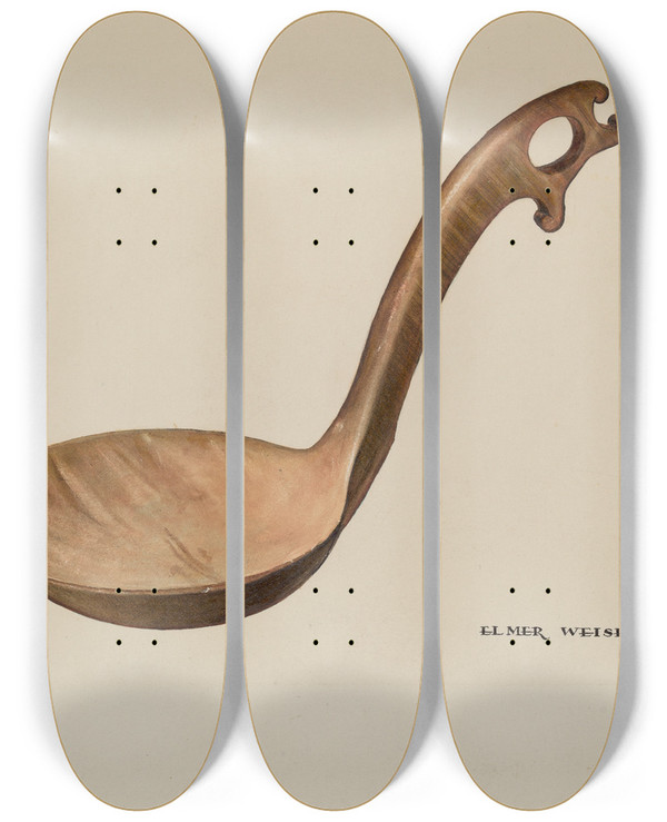 Triptych art skateboard deck of Elmer Weise Wooden Dipper_2 by Elmer Weise