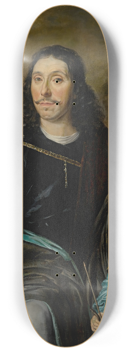 Abraham Lambertsz. van den Tempel - Portrait of a gentleman and ayoung boy 8.25 inch art skate deck
