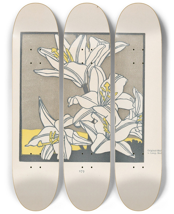 Triptych art skateboard deck of Leopold Stolba Ver Sacrum 1903 S 279 by Leopold Stolba (1863-1929)