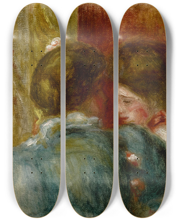 Triptych art skateboard deck of Pierreauguste Renoir Deux Femmes by Pierre-Auguste Renoir (1841-1919)