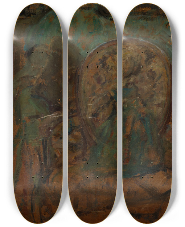 Triptych art skateboard deck of Olga Boznanska Still Life_2 by Olga Boznanska (1865-1940)