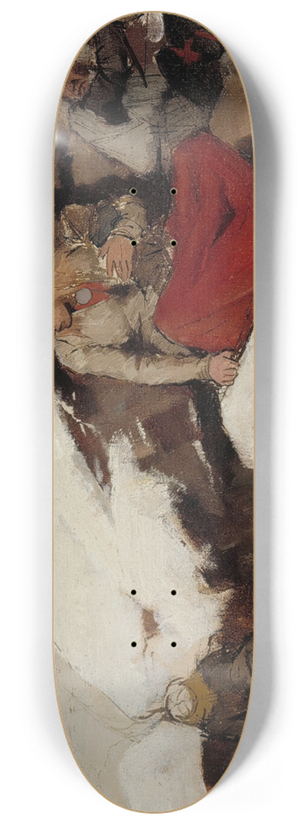Albert Edelfelt - Study For Burned Village 8.25 inch art skate deck