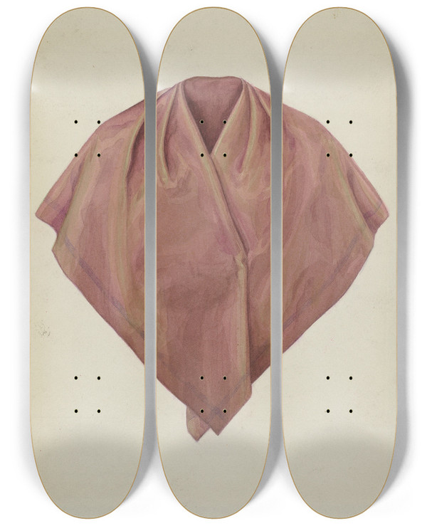 Triptych art skateboard deck of Betty Fuerst Shaker Kerchief by Betty Fuerst