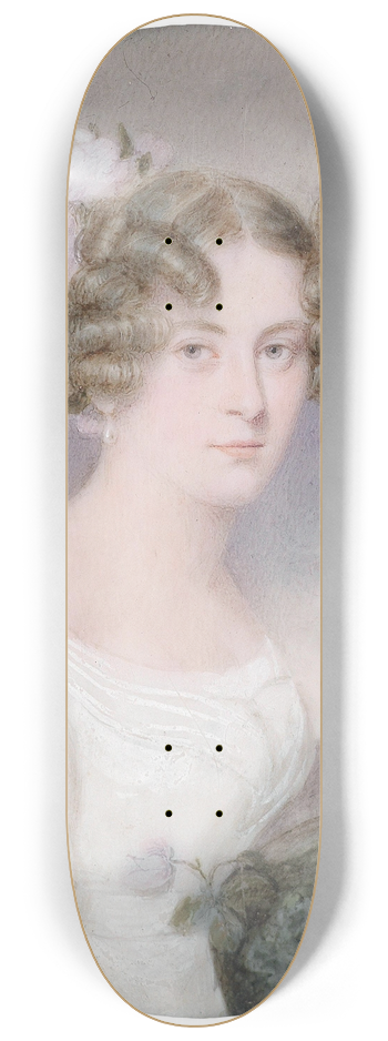 Emanuel Thomas Peter - Bildnis einer jungen Frau mit Blumen im Haar 8.25 inch art skate deck